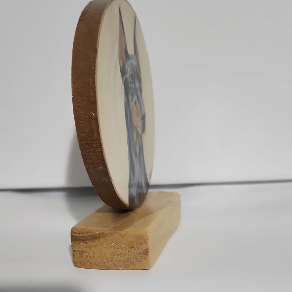 Hand-Painted Doberman Wood Art - Picture 6 of 7